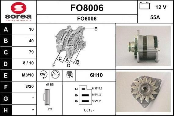 SNRA FO8006 - Alternator www.autospares.lv