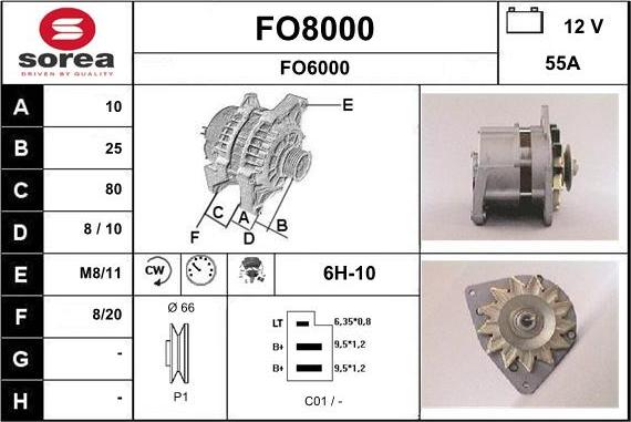 SNRA FO8000 - Alternator www.autospares.lv