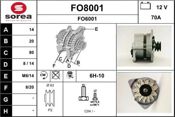 SNRA FO8001 - Ģenerators autospares.lv