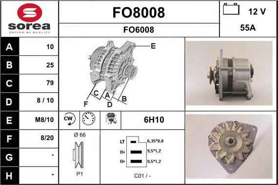 SNRA FO8008 - Ģenerators www.autospares.lv