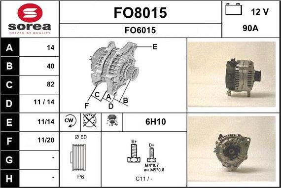 SNRA FO8015 - Ģenerators www.autospares.lv