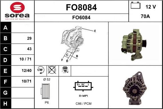 SNRA FO8084 - Ģenerators www.autospares.lv