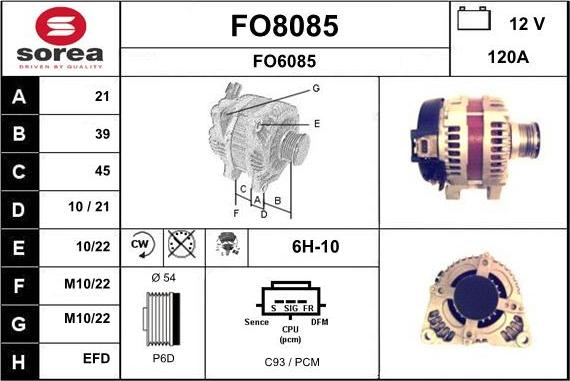 SNRA FO8085 - Ģenerators www.autospares.lv