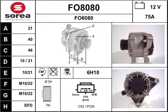 SNRA FO8080 - Ģenerators autospares.lv