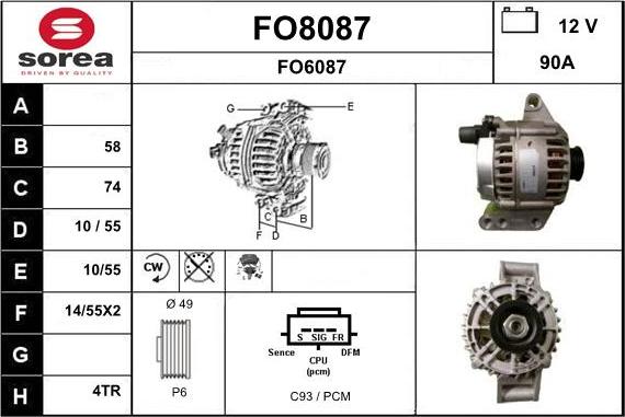 SNRA FO8087 - Ģenerators www.autospares.lv