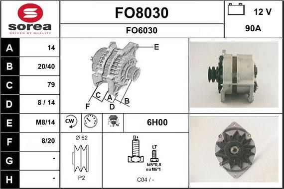 SNRA FO8030 - Ģenerators www.autospares.lv