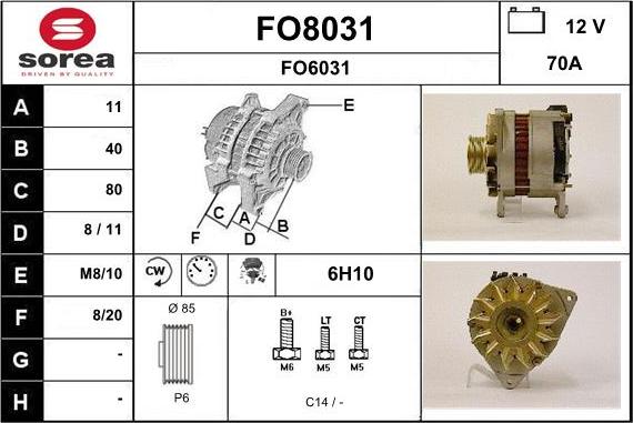 SNRA FO8031 - Ģenerators www.autospares.lv