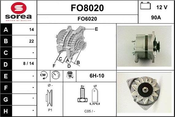 SNRA FO8020 - Генератор www.autospares.lv