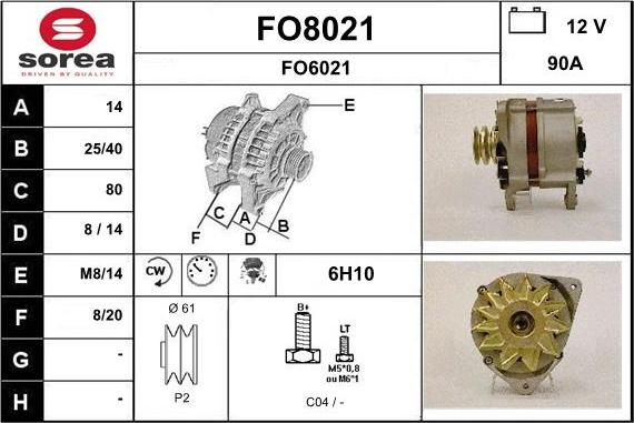 SNRA FO8021 - Ģenerators www.autospares.lv