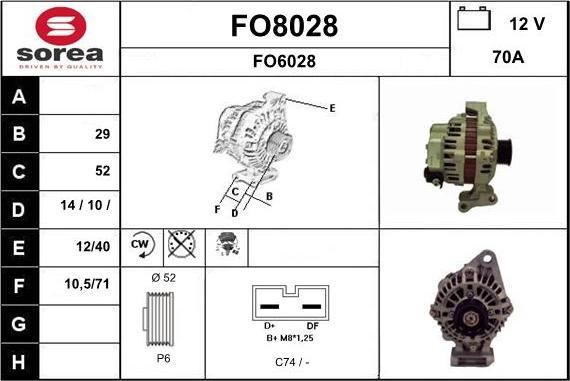 SNRA FO8028 - Ģenerators www.autospares.lv