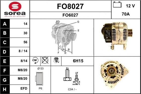 SNRA FO8027 - Генератор www.autospares.lv