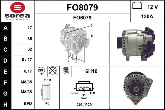 SNRA FO8079 - Генератор www.autospares.lv