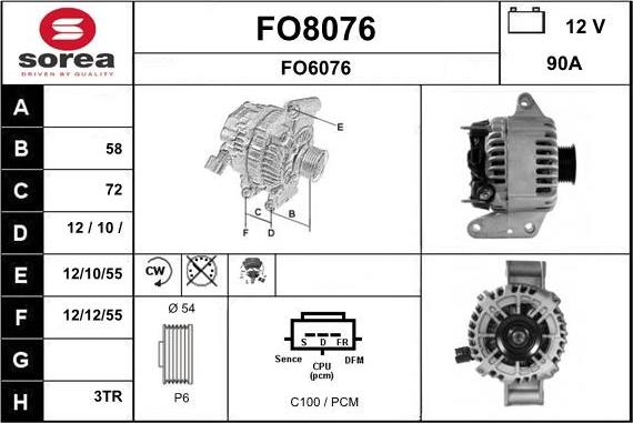 SNRA FO8076 - Alternator www.autospares.lv