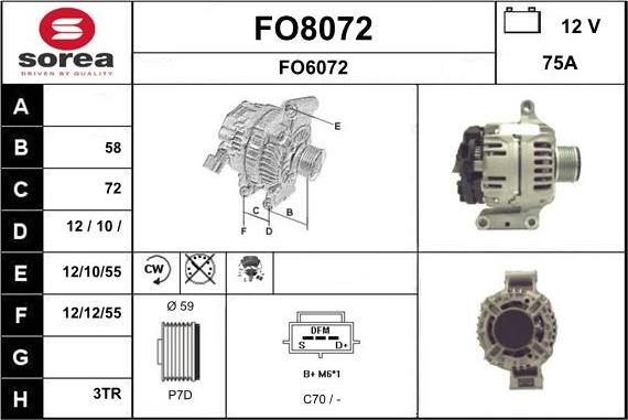 SNRA FO8072 - Ģenerators www.autospares.lv