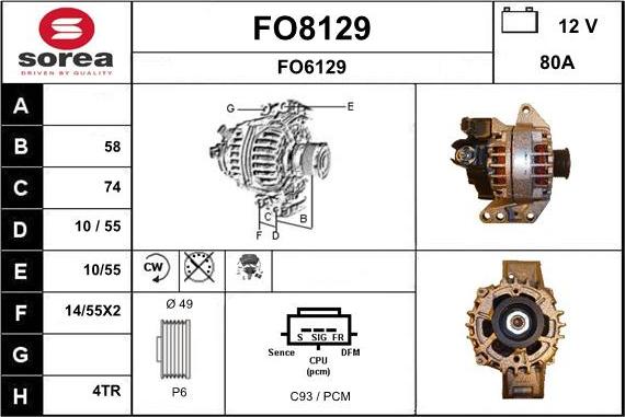 SNRA FO8129 - Ģenerators autospares.lv