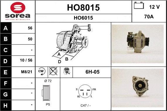 SNRA HO8015 - Ģenerators autospares.lv