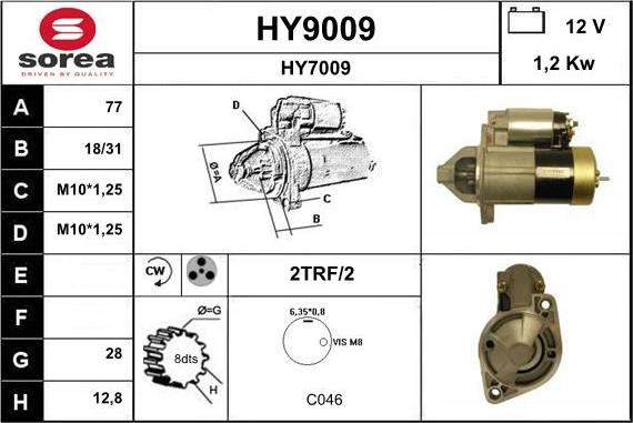 SNRA HY9009 - Starter www.autospares.lv