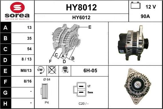 SNRA HY8012 - Генератор www.autospares.lv