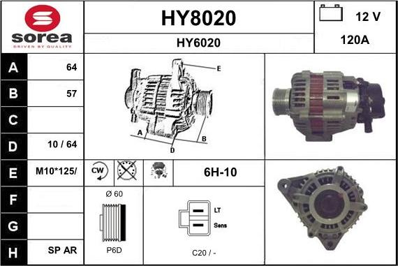 SNRA HY8020 - Ģenerators autospares.lv