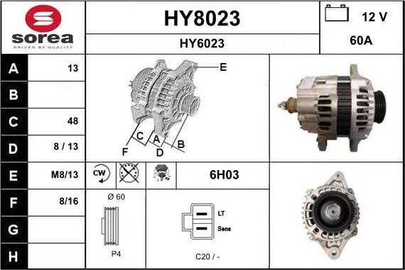 SNRA HY8023 - Ģenerators autospares.lv