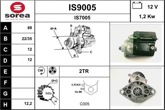 SNRA IS9005 - Стартер www.autospares.lv