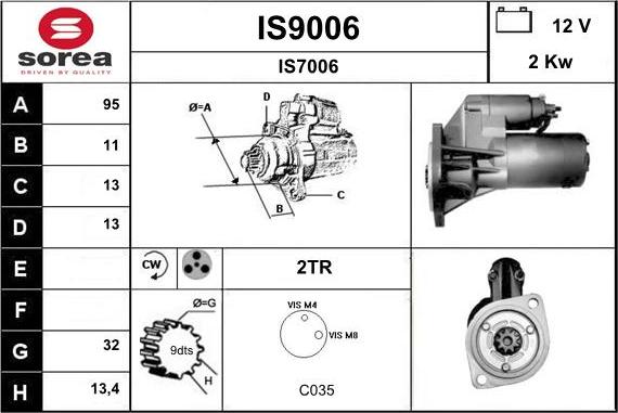 SNRA IS9006 - Starteris www.autospares.lv