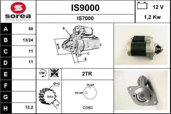 SNRA IS9000 - Стартер www.autospares.lv