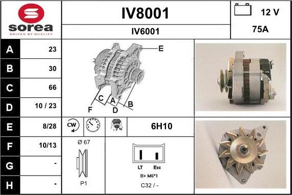 SNRA IV8001 - Ģenerators autospares.lv