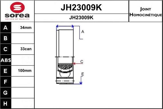 SNRA JH23009K - Šarnīru komplekts, Piedziņas vārpsta autospares.lv