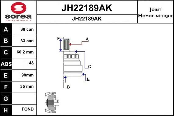 SNRA JH22189AK - Joint Kit, drive shaft www.autospares.lv