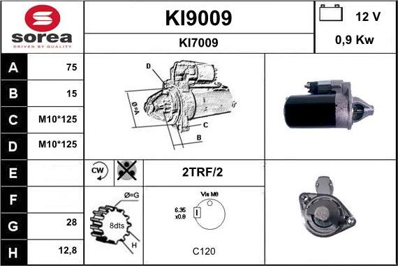 SNRA KI9009 - Starteris autospares.lv