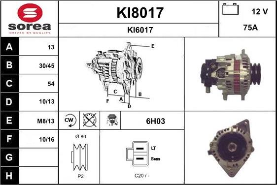 SNRA KI8017 - Alternator www.autospares.lv