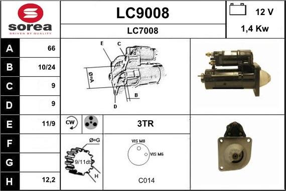 SNRA LC9008 - Starteris autospares.lv