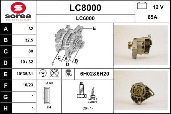 SNRA LC8000 - Ģenerators www.autospares.lv