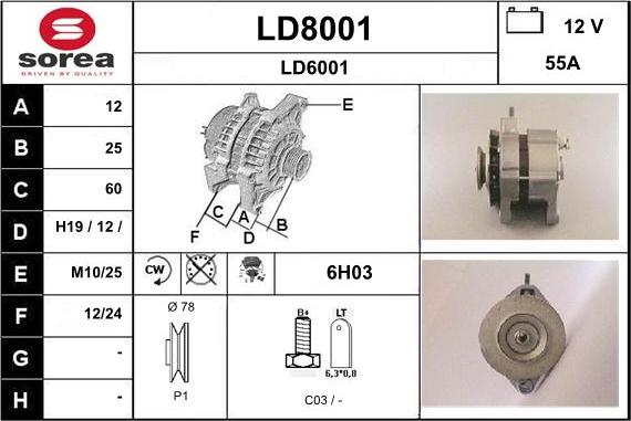 SNRA LD8001 - Ģenerators autospares.lv