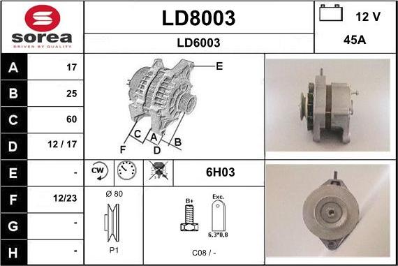 SNRA LD8003 - Ģenerators autospares.lv