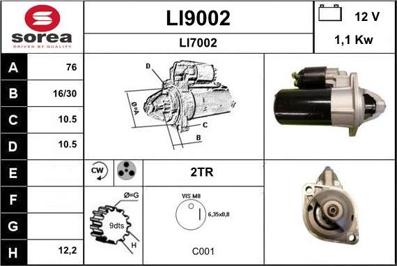 SNRA LI9002 - Стартер www.autospares.lv