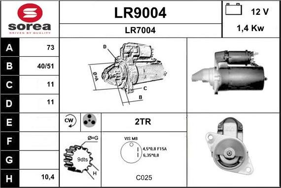 SNRA LR9004 - Starter www.autospares.lv