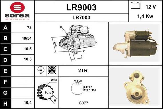 SNRA LR9003 - Starteris www.autospares.lv