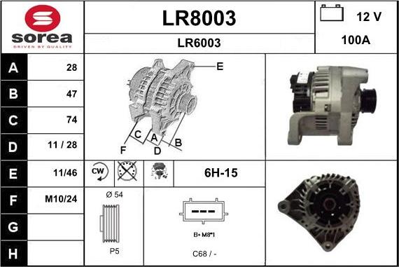 SNRA LR8003 - Alternator www.autospares.lv