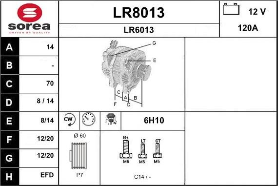 SNRA LR8013 - Alternator www.autospares.lv