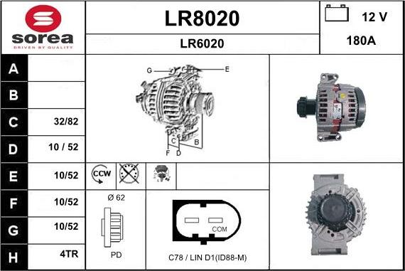 SNRA LR8020 - Генератор www.autospares.lv