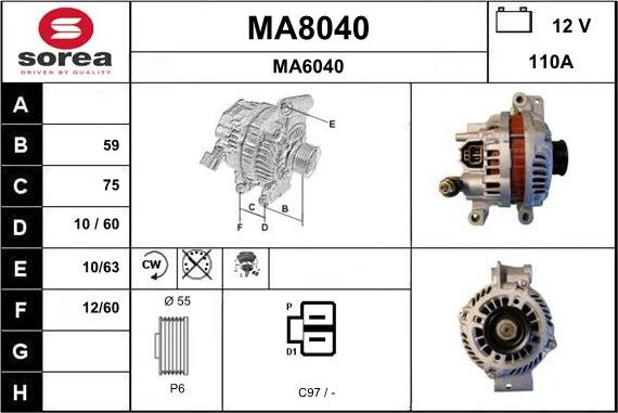 SNRA MA8040 - Генератор www.autospares.lv