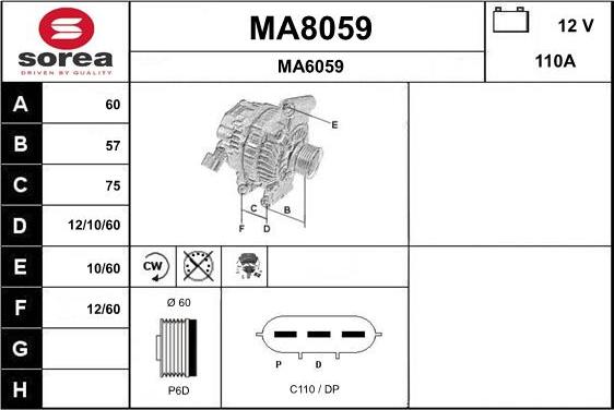 SNRA MA8059 - Alternator www.autospares.lv