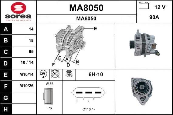 SNRA MA8050 - Ģenerators www.autospares.lv