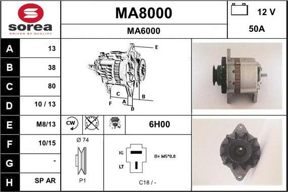 SNRA MA8000 - Генератор www.autospares.lv