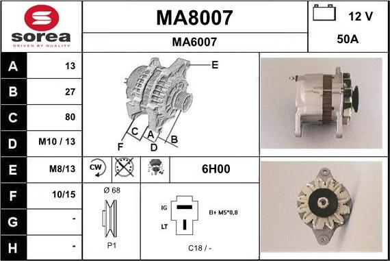 SNRA MA8007 - Ģenerators autospares.lv