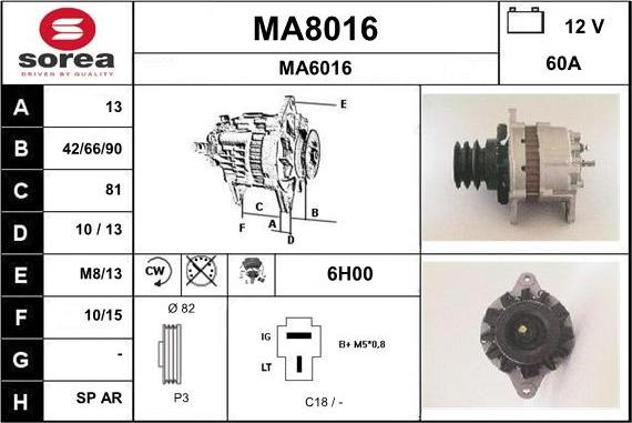 SNRA MA8016 - Генератор www.autospares.lv