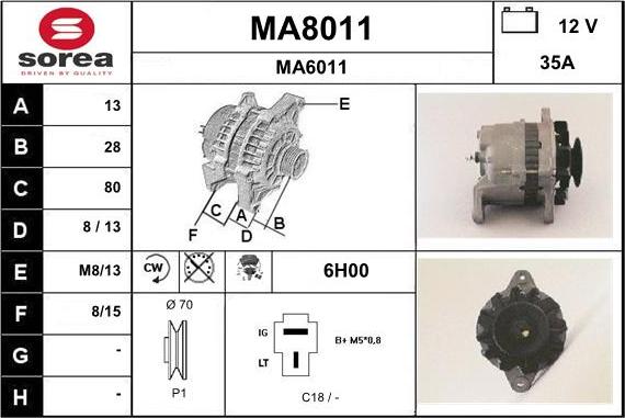 SNRA MA8011 - Генератор www.autospares.lv