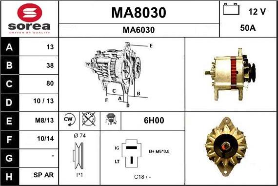 SNRA MA8030 - Ģenerators autospares.lv